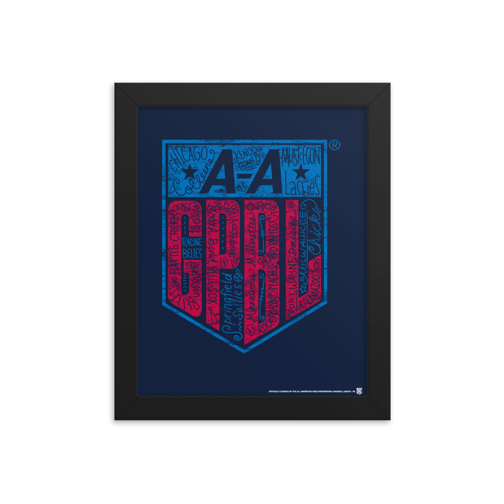 AAGPBL 1943-1954 - Giclée-Print Framed | Officially Licensed - AAGPBL