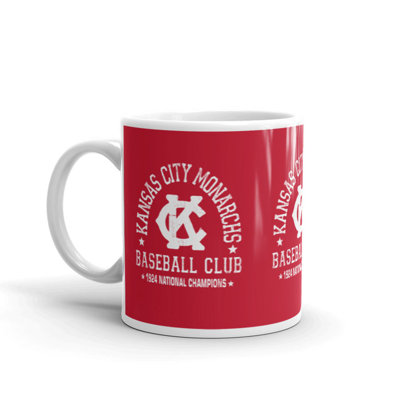 KC Monarchs Arch White & Red Baseball Raglan | Charlie Hustle 3115 / XXL