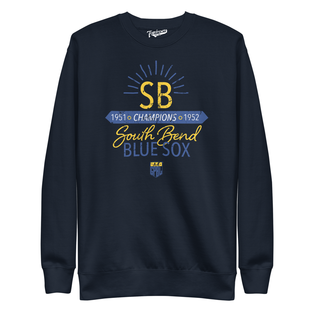 South Bend Blue Sox Champions - Pullover Crewneck | Officially Licensed - AAGPBL