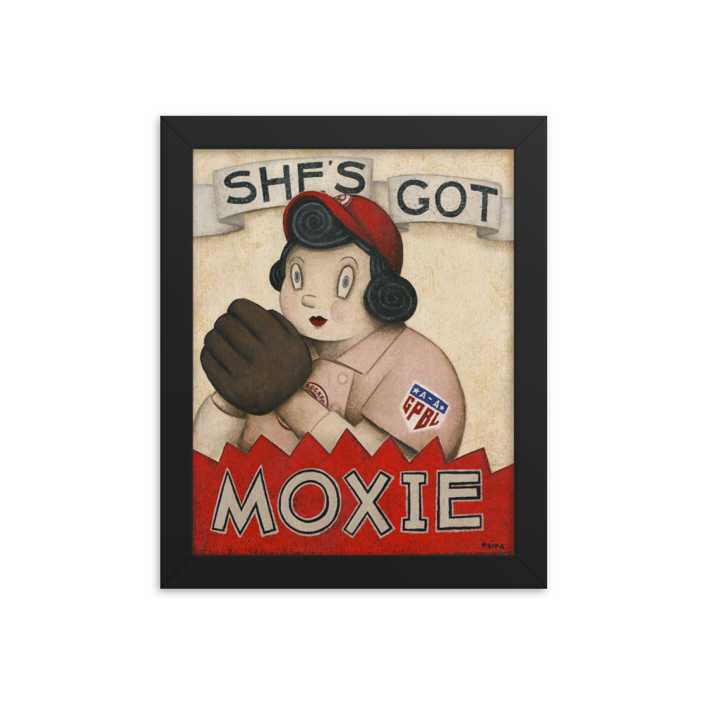 She's Got Moxie - Giclée-Print Framed | Officially Licensed - AAGPBL