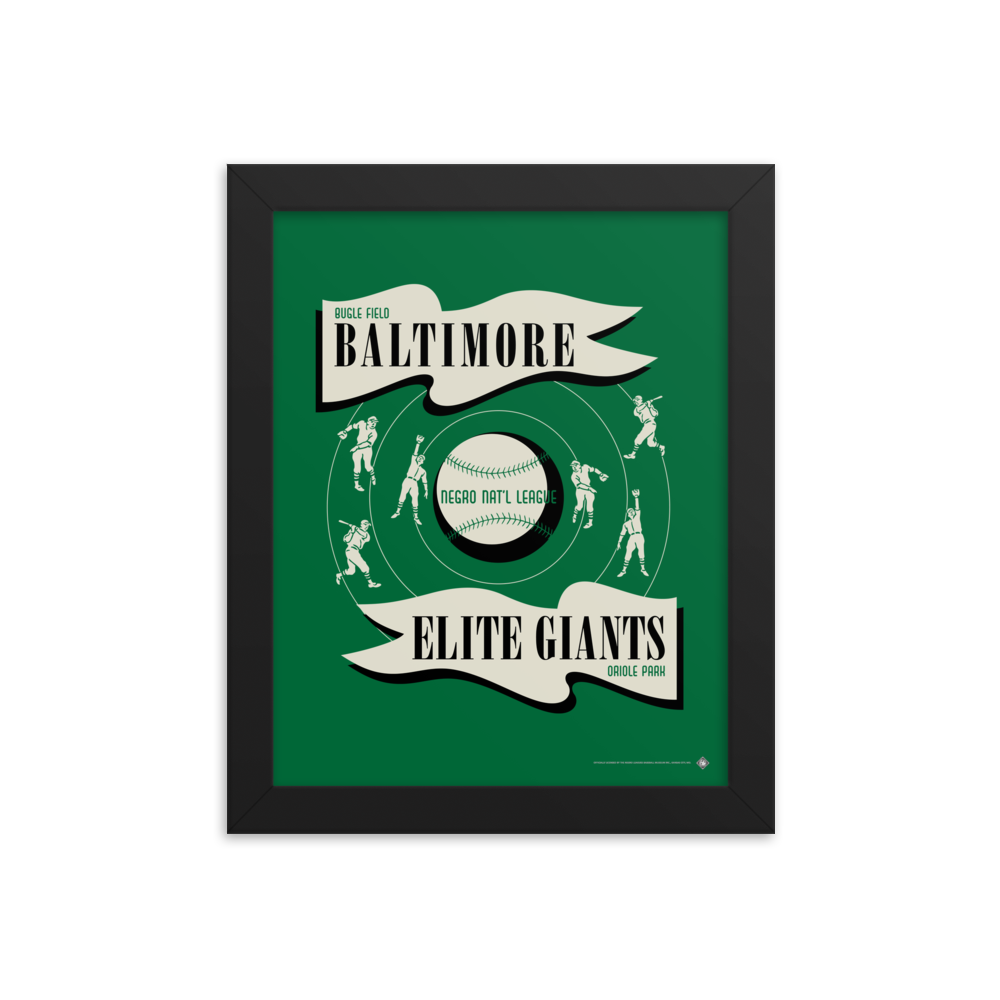 NNL Baltimore Elite Giants - Giclée-Print Framed | Officially Licensed - NLBM