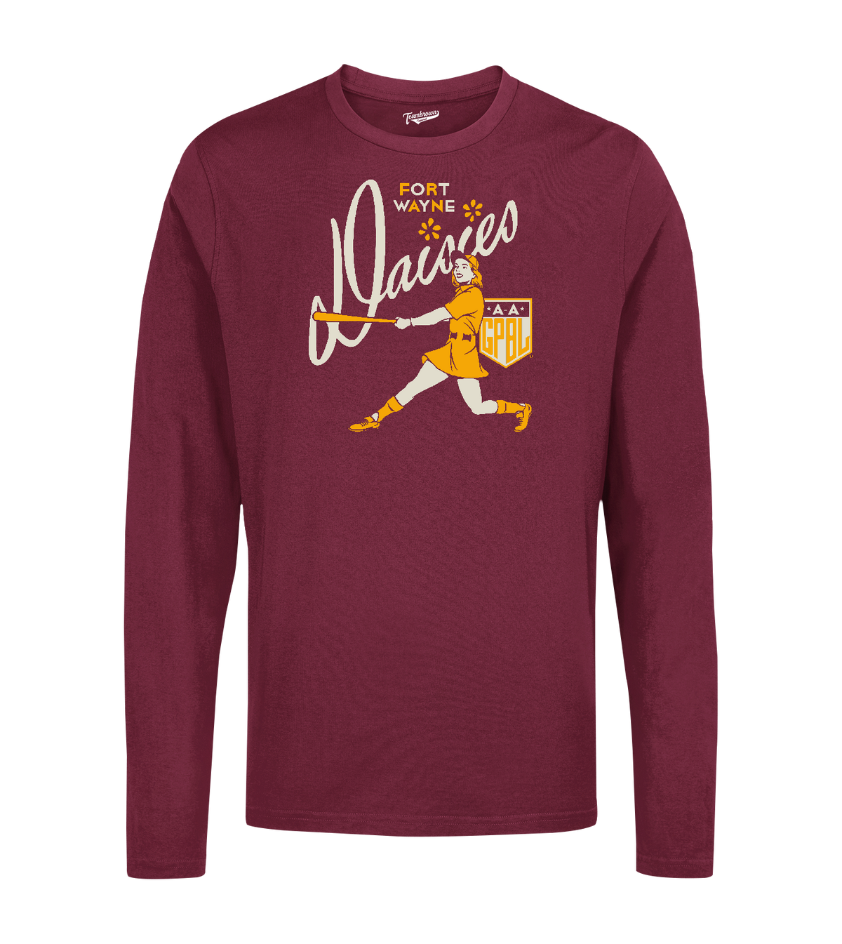 Diamond - Fort Wayne Daisies - Unisex Long Sleeve Crew T-Shirt | Officially Licensed - AAGPBL