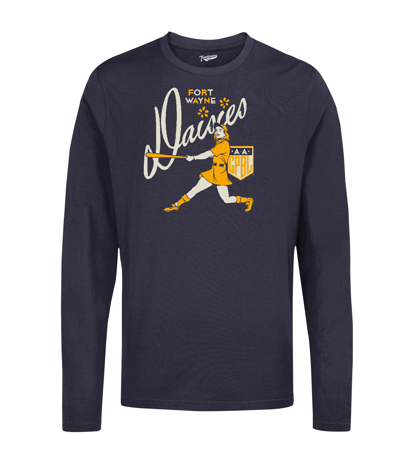 Diamond - Fort Wayne Daisies - Unisex Long Sleeve Crew T-Shirt | Officially Licensed - AAGPBL