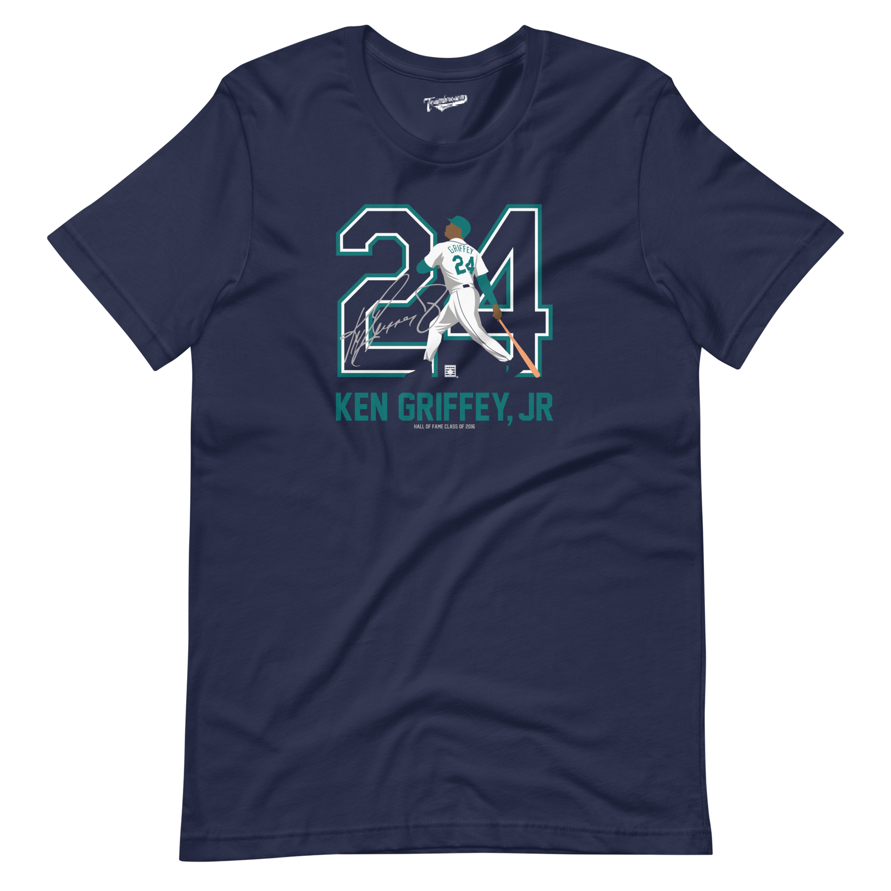 Officially Licensed - National Baseball Hall of Fame and Museum Ken Griffey Jr. T-Shirt | Navy | Teambrown Apparel Navy / Adult L / T-Shirt