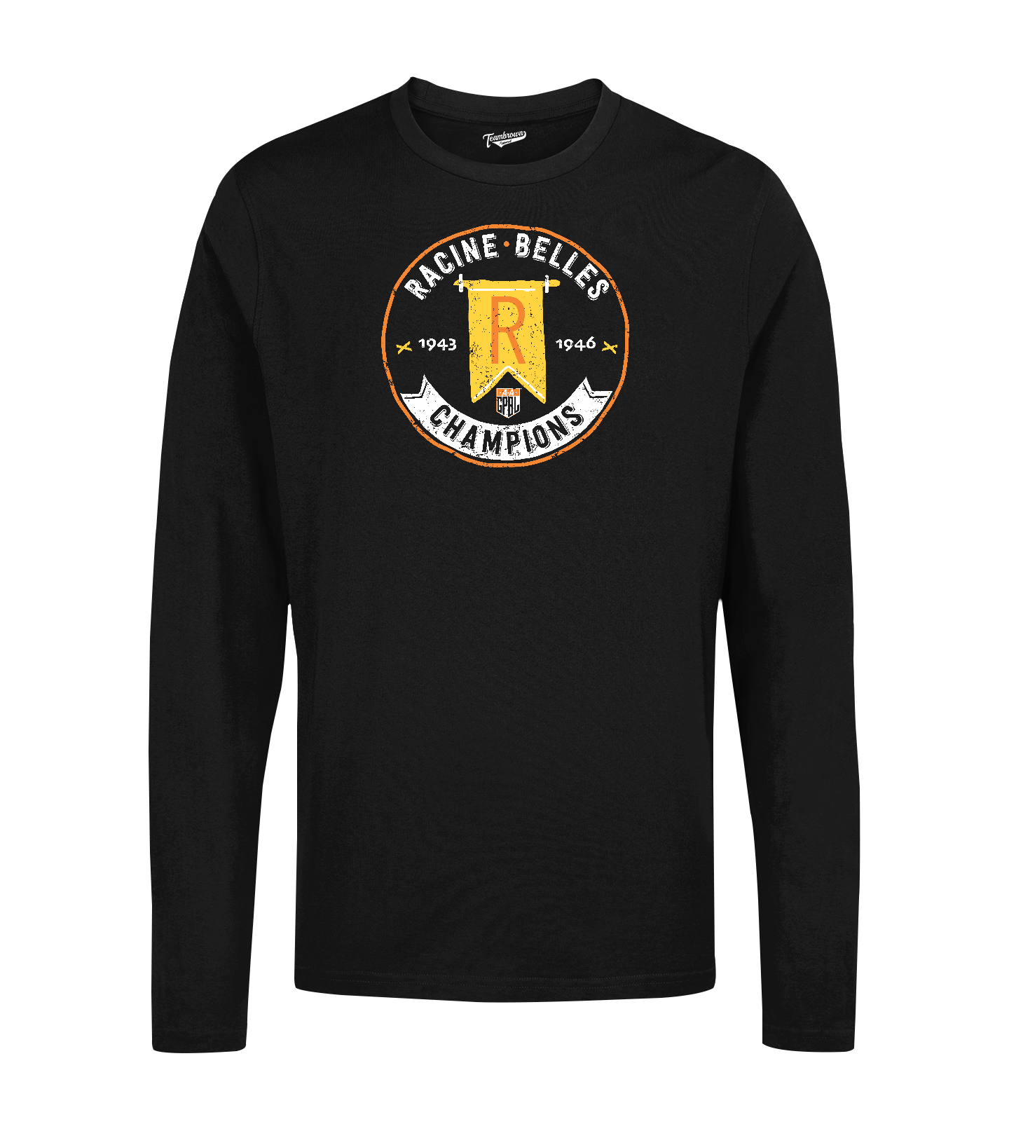 Racine Belles Champions - Unisex Long Sleeve Crew T-Shirt | Officially Licensed - AAGPBL