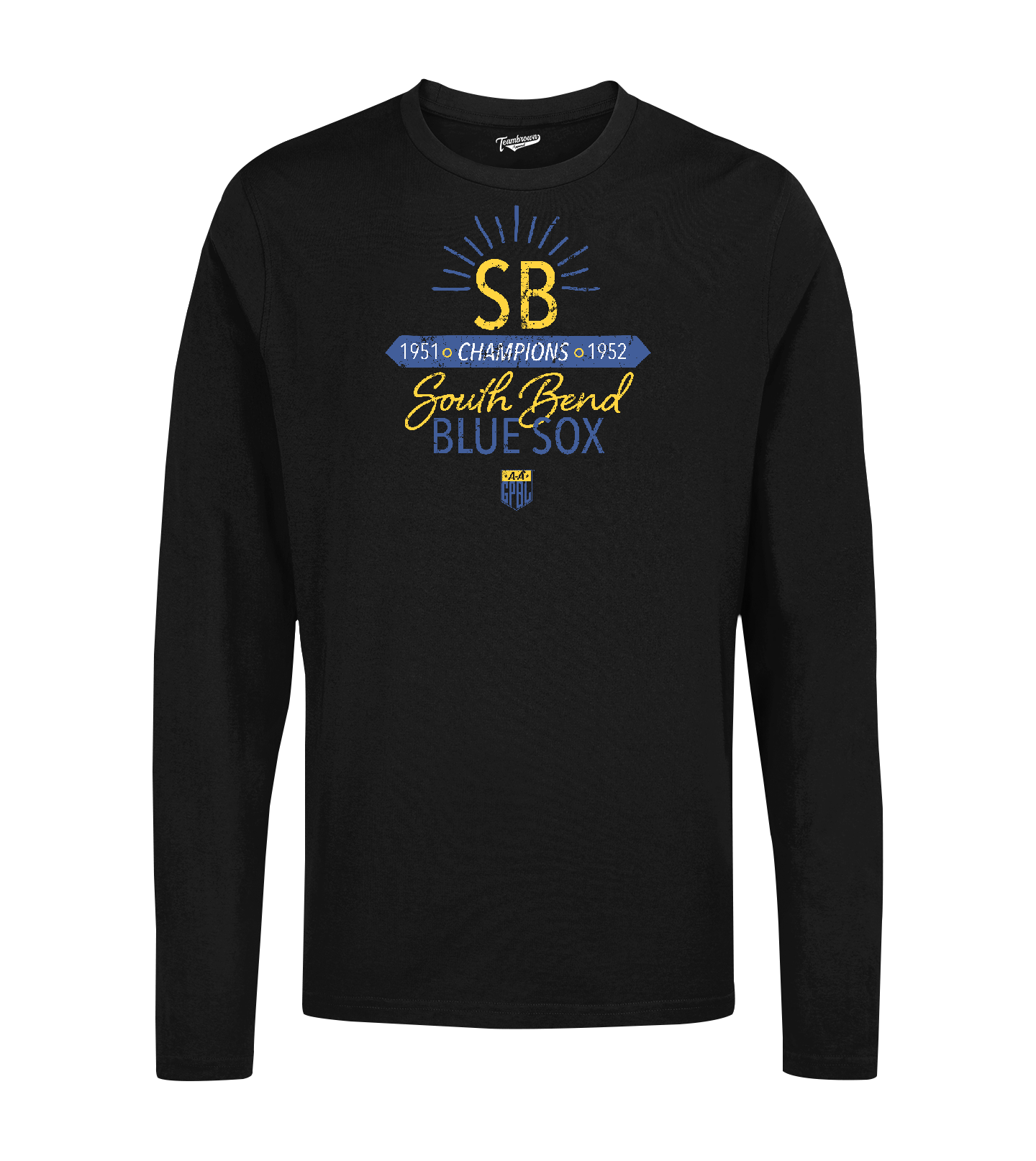 South Bend Blue Sox Champions - Unisex Long Sleeve Crew T-Shirt | Officially Licensed - AAGPBL