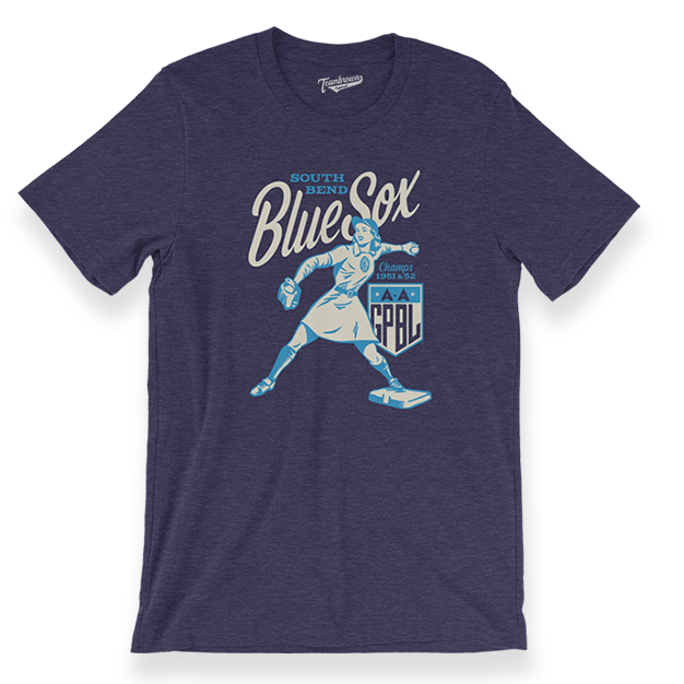 Diamond - South Bend Blue Sox - Unisex Heather T-Shirt | Officially Licensed - AAGPBL