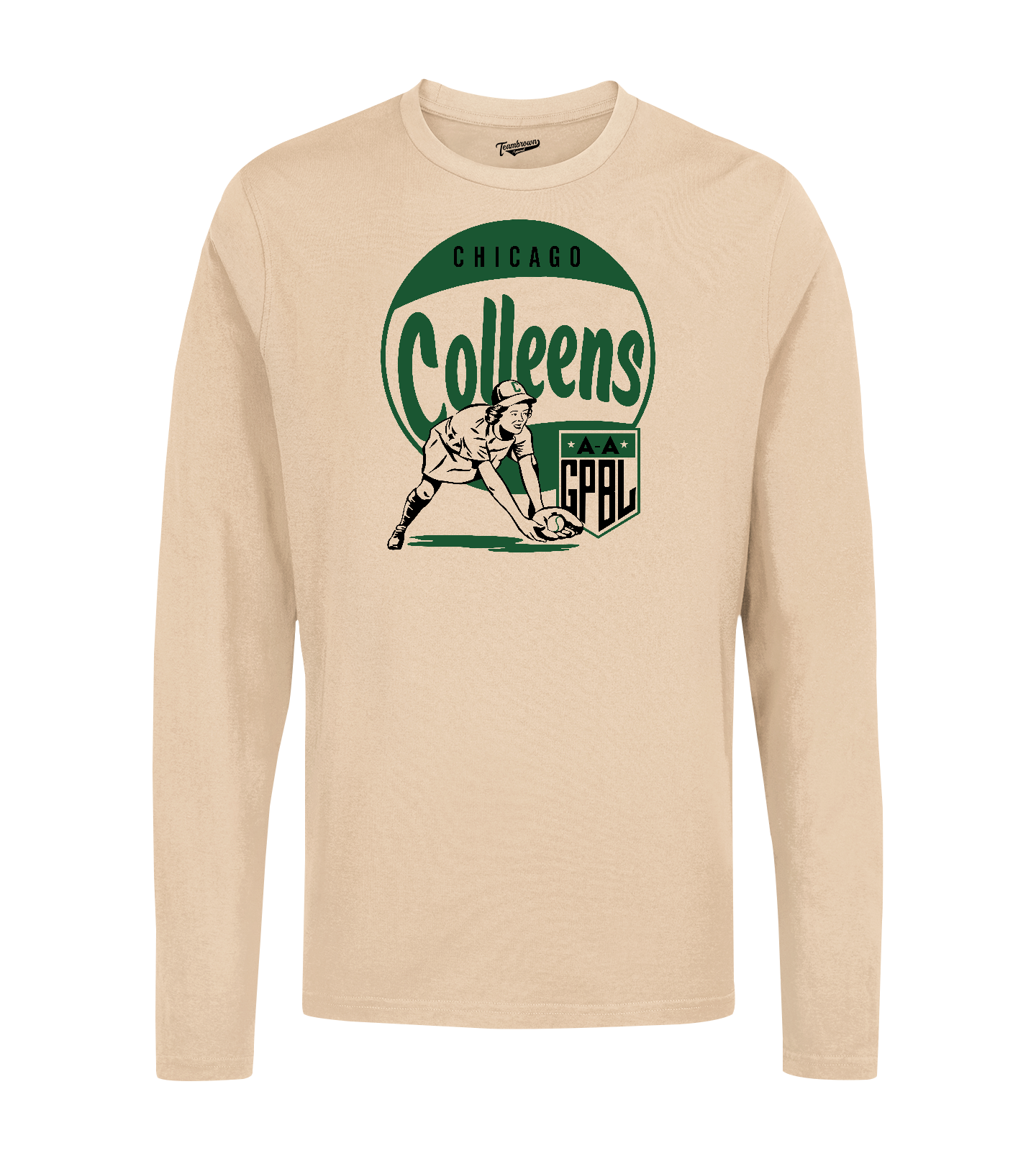 Diamond - Chicago Colleens - Unisex Long Sleeve Crew T-Shirt | Officially Licensed - AAGPBL
