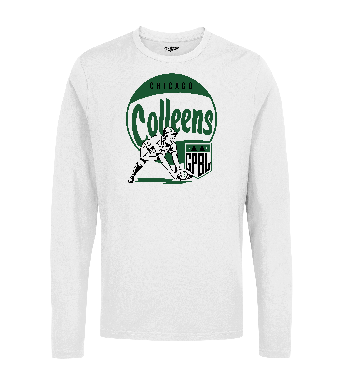 Diamond - Chicago Colleens - Unisex Long Sleeve Crew T-Shirt | Officially Licensed - AAGPBL